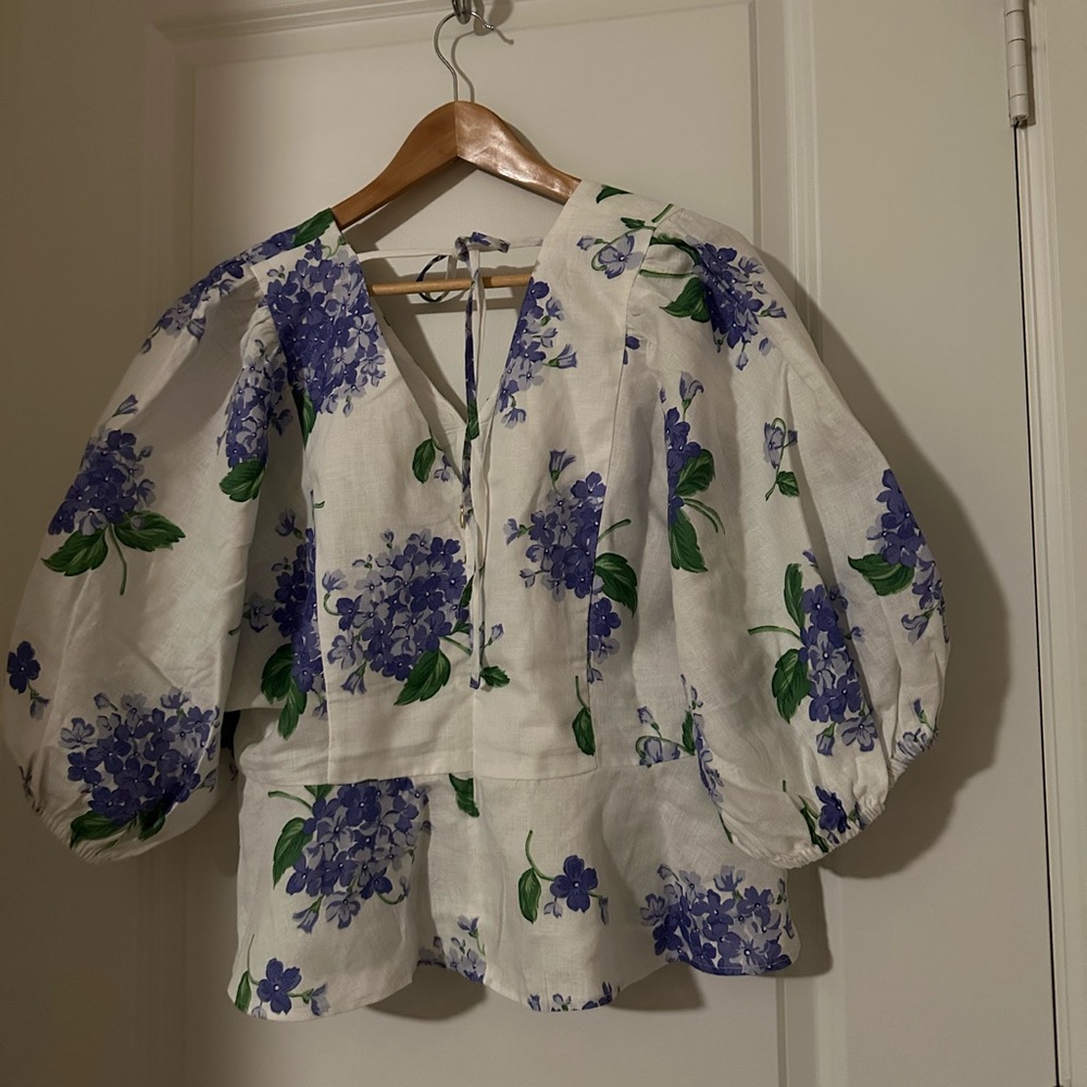 Draper James Terrie Tie Back Top in Hydrangea, Size 14, New with tags